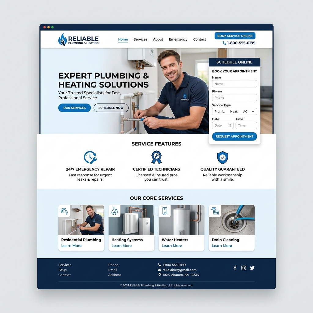 Apex Plumbing website design preview